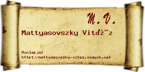 Mattyasovszky Vitéz névjegykártya